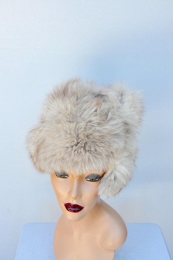 Vintage FOX Fur Hat - 50s 60s Mid Century Fox Fur… - image 8