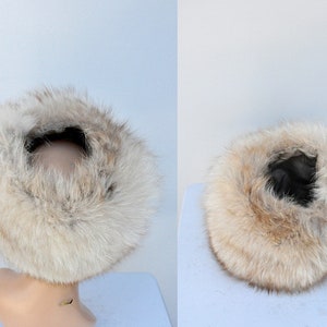 Vintage FOX Fur Hat 50s 60s Mid Century Fox Fur Hat Arctic Silver Fox Fur Hat Chunky Fox Fur Hat Fluffy Fur Hat Soft Fur Hat image 4