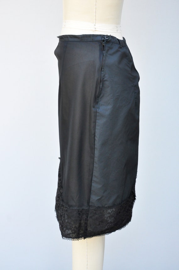 50s Floral LACE Half Slip Black Slip Under Skirt Mid Century 50s 60s Sheer  Slip Floral Details Skirt Slip Goth Pin up XS S 