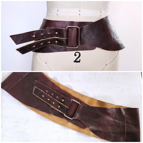 Vintage Wide Leather Belt - Supple Leather Belt -… - image 2
