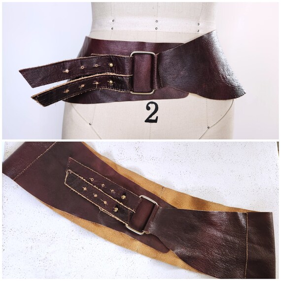 Vintage Wide Leather Belt - Supple Leather Belt - Wide Belt