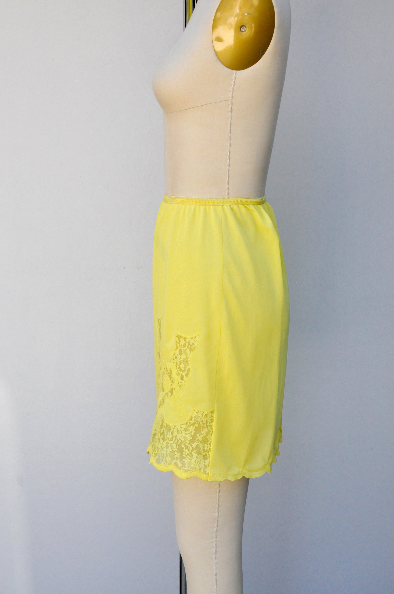 50s Floral LACE Half Slip Yellow Slip Under Skirt Mid Etsy