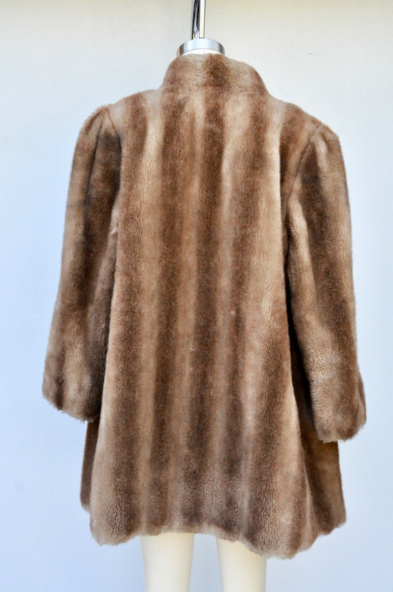 Vintage Faux Fur Coat Jacket - VEGAN Fur Coat - C… - image 5