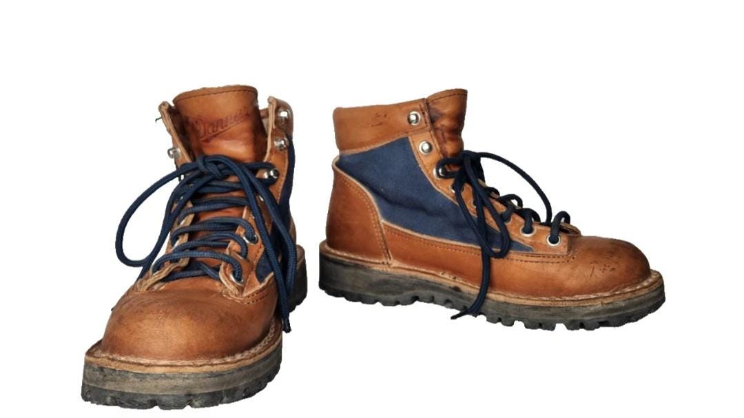 Danner Lt Cascade Brown Leather Blue Canvas Ankle Boot  display picture 1