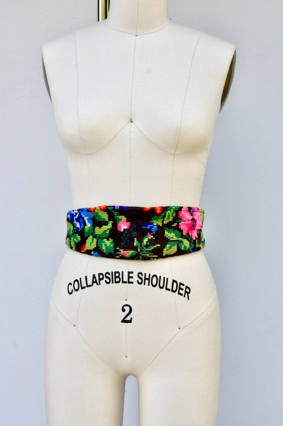 Colorful Kilim Floral Belt - Guatemalan Belt - Mexican Belt 