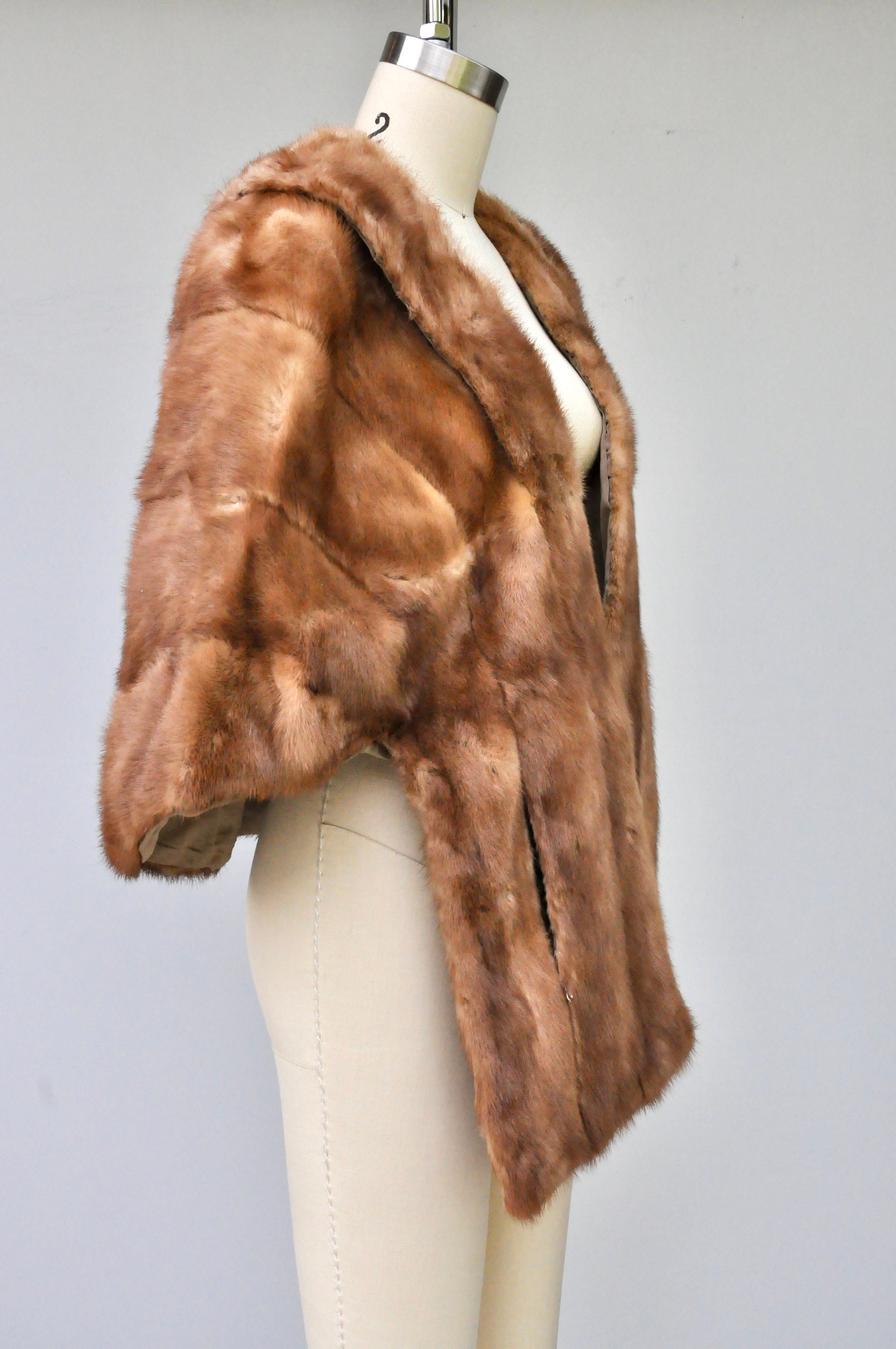 Vintage Mink Fur Stole Cape Capelet Wrap Shawl 40s 50s Mid Etsy