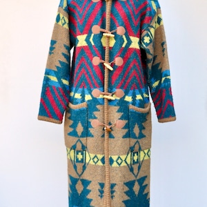 Vintage Hooded Southwestern Duster Coat Navajo Coat Hooded Navajo Coat ...