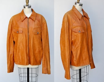 Vintage Men's Leather Jacket - Buttery Soft Leather Jacket - Butterscotch Leather Jacket - Scully Leather Jacket - Supple Soft Leather XL