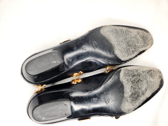 Vintage 80s Christian Lacroix Black Leather Shoes… - image 10