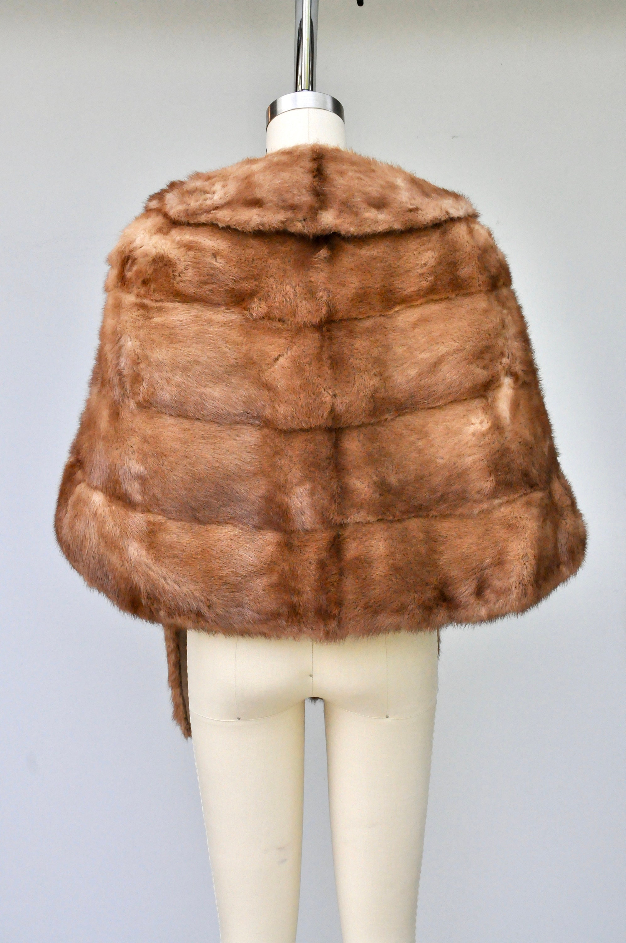 Vintage Mink Fur Stole Cape Capelet Wrap Shawl 40s 50s Mid Etsy