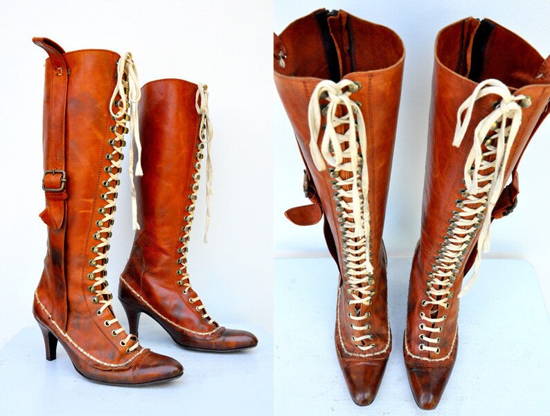 designer lace up boots