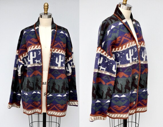 Vintage Wool Blanket Jacket Coat Cardigan - Pendle