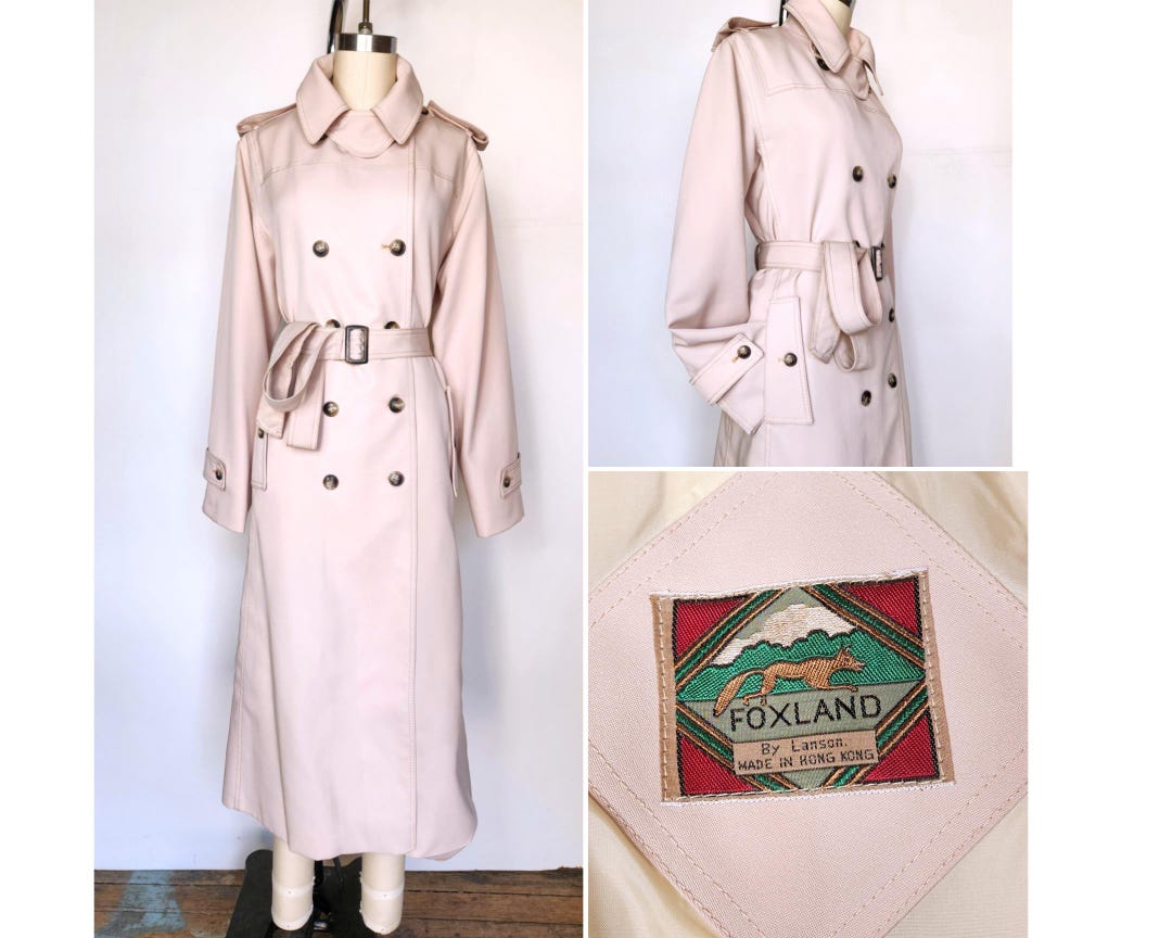 Vintage Foxland Trench Coat - Rain Coat Trench Coat - Spy Coat
