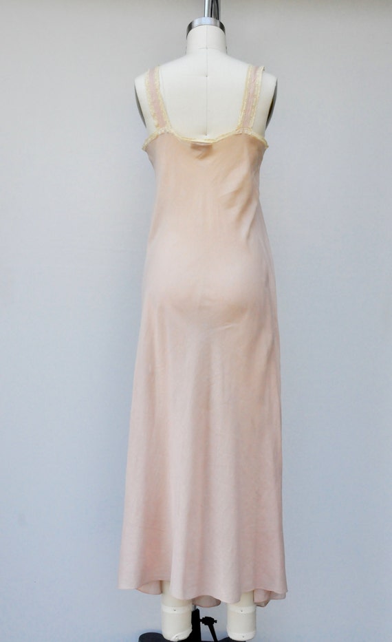 Vintage Cotton Lace SLIP Dress - Night Gown - Bia… - image 4