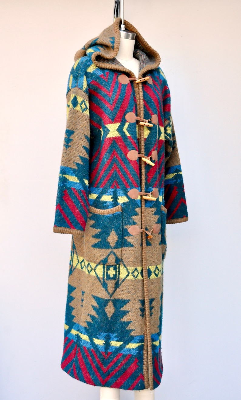 Vintage Hooded Southwestern Duster Coat Navajo Coat Hooded - Etsy