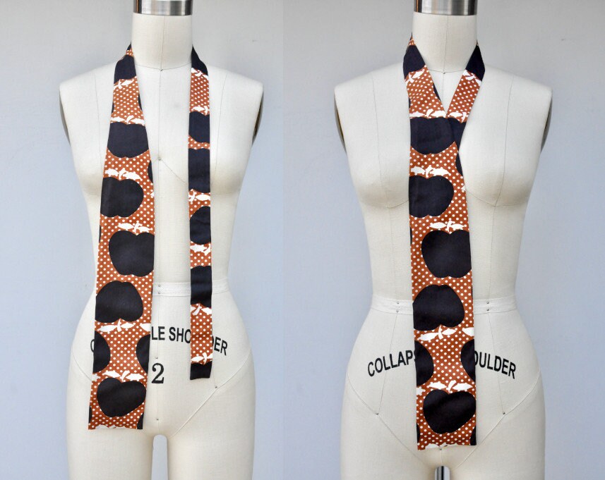 Vintage 50s Square Squared Tie - Apple Tie - Novelty Print Tie - Cotton Tie - Neck Tie - Men's Tie - Vintage Mid Century Tie