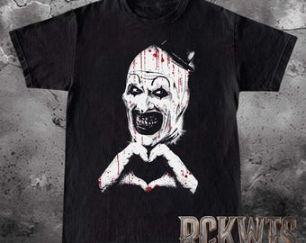 Terrifier movie shirt, Art the Clown design, horror film shirt, Halloween horror tee, 70s movie tee, unisex t-shirt, halloween shirt RW39
