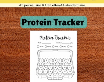 Protein Tracker Bullet Journal  Printable Page, ADHD Friendly Healthy Habits Planner
