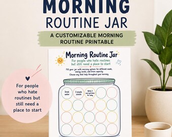 Flexible Morning Routine Planner for ADHD | Morning Routine Chart | Executive Function Printable | Visual Routine Planner for Adults