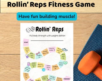 Fitness Workout Board Game Printable | Fun Workout Game for Adults | Full Body Exercise Challenge | ADHD Friendly Home Workout