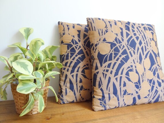 Pair Of Retro Modern Botanical Throw Pillows Etsy