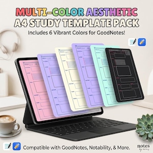Modelli di studio digitali, appunti per il richiamo attivo, pacchetto multicolore (download digitale)