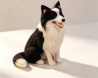 Custom Needle Felted Dog Figurine - Wool Pet Portrait - Halloween Poodle - Festive Gift