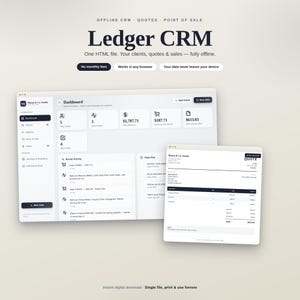 Ledger CRM: Offline Client Manager, Quote Builder, POS (No Subscription)