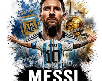 Messi Argentina World Cup PNG Graphic, LM10 Football Legend (Digital Download)