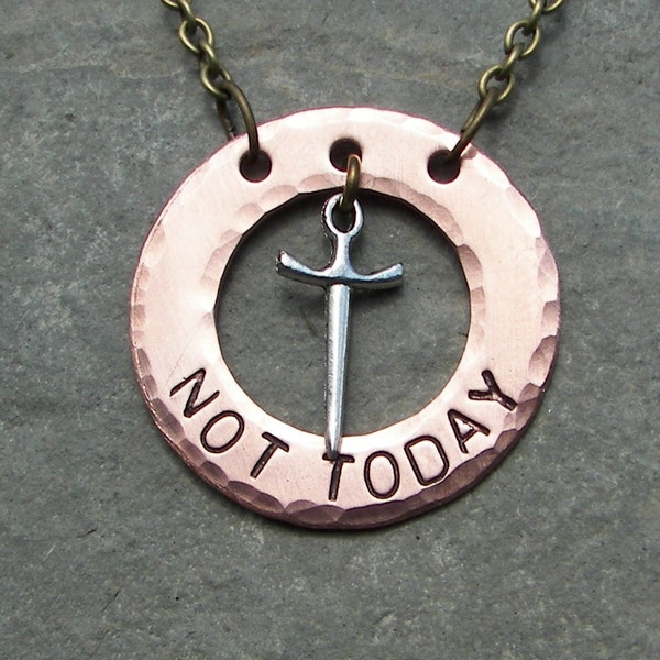 Not Today Game of Thrones Inspired Necklace With Sward Charm