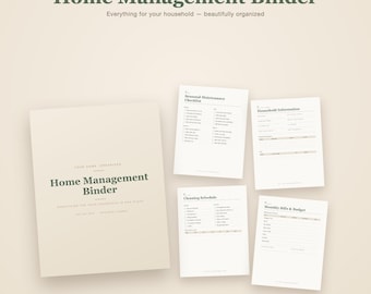 Printbare huishoudplanner | Huishoudplanner, organisatiesysteem (digitale download)