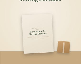 Printbare verhuischecklist | Invulbare planner voor je nieuwe huis of eerste appartement, paklijst en adreswijzigingstracker