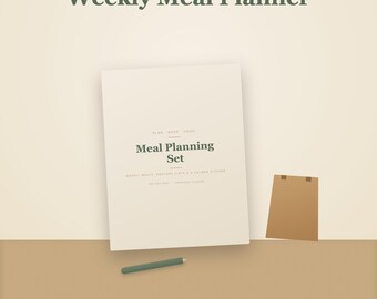 Printbare weekplanner voor maaltijden | Invulbare boodschappenlijst & 7-daags menuplanner, typ op je telefoon of print | Direct te downloaden als PDF