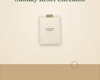 Printbare checklist voor een zondagse reset | Invulbare wekelijkse resetplanner voor thuis, maaltijden en mentale gezondheid | Direct te downloaden als PDF