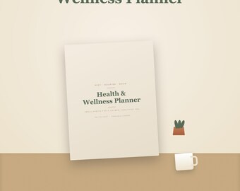 Printbare wellnessplanner | Bundel voor zelfzorg, stemmings- en gewoontetracker, digitale download voor mentale gezondheid