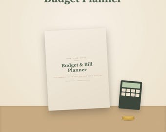 Printbare budgetplanner | Invulbare maandelijkse rekeningenplanner en spaardoelplanner, typbaar op je telefoon of printbaar | Direct te downloaden als PDF