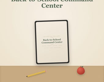 Printbaar 'Terug naar school'-commandocentrum | Invulbare planner voor routine, huiswerk en lunchbox, digitale download voor ouders