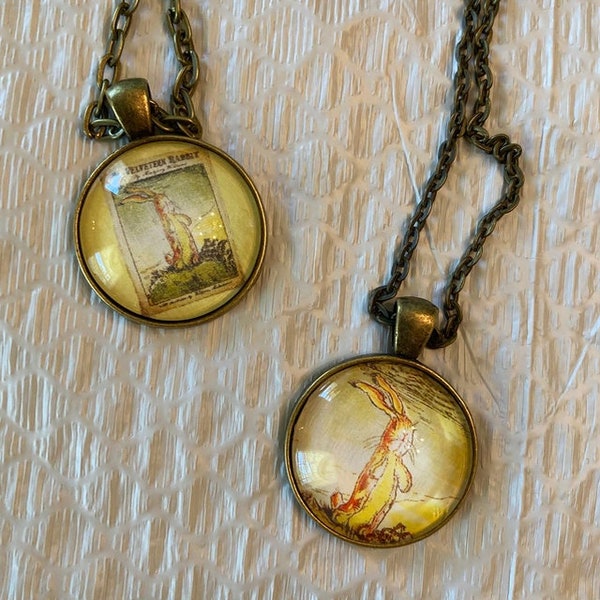 The Velveteen Rabbit glass dome necklace