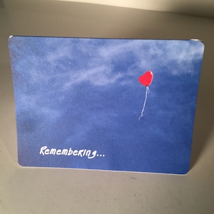 Remembering card, blank inside, for loss at the time or in following years