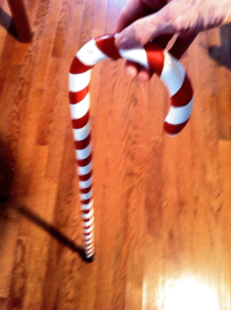 Christmas Candy Cane Wood Walking Cane Etsy