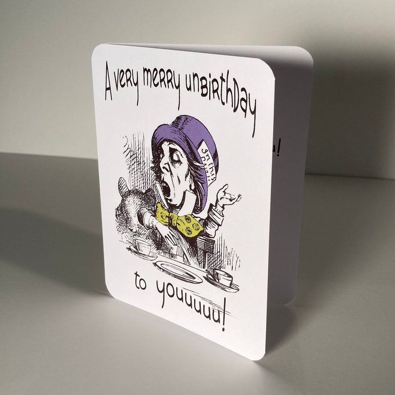Mad Hatters Birthday Card Etsy Mad Hatters Birthday Card Etsy