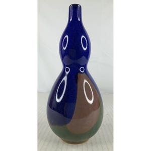 Diane Love For Mikasa Japan Handcrafted Pottery Vase Glazed Pottery 9” Tall Blue