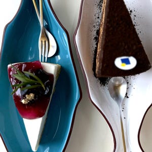 Aesthetic Cake Food Photo Print, Minimalist Cafe Digital Download, Modern Kitchen Wall Decor, Unique Fish Plate Food Photography Print