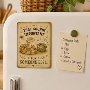 Emotionally Unavailable Ball Python Vintage Magnet Set – Funny Introvert Snake Gift
