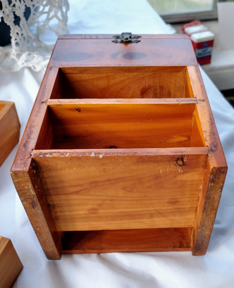 Miniature Two Drawer Flip Top Cedar Chest Solid Wood Doll Etsy
