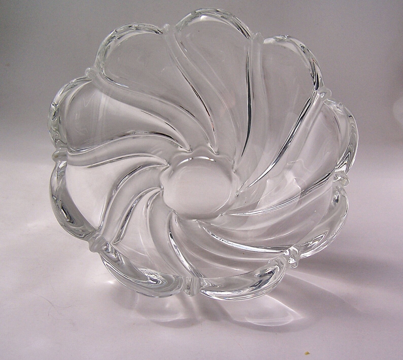 Vintage Mikasa Lead Crystal Glass Bowl Frosted Swirl Vintage Etsy