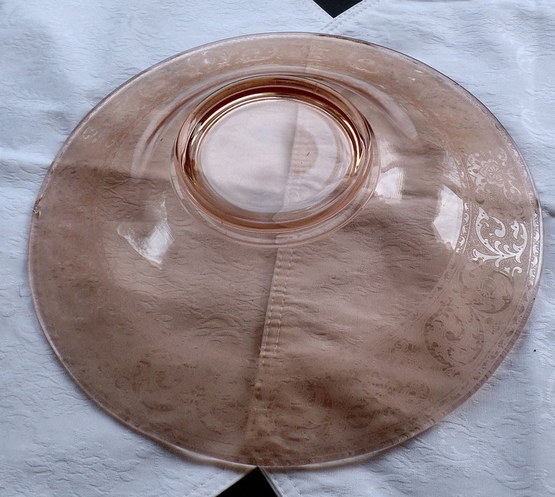 Cambridge Pink Etched Depression Glass Pattern 725 Flared ...