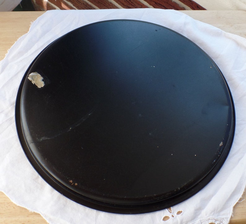 Round Black Metal Tray with Flowers Round Black Tole Serving Etsy