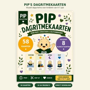 Daily Routine Cards for Children | 58 Routine Cards + Daily Board | Visual Daily Schedule | Dutch Pictograms | Sensory-Sensitive Child
