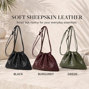 Woven Leather Bag | Genuine Sheepskin Clutch Purse | Soft Braided Shoulder Handbag | Small Evening Bag | Gift for Women
